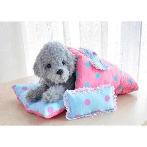 New design dogs cats warm soft bed doggy fashion printed bowknot house puppy sofas supplies pet dog cat kennels products 1pcs