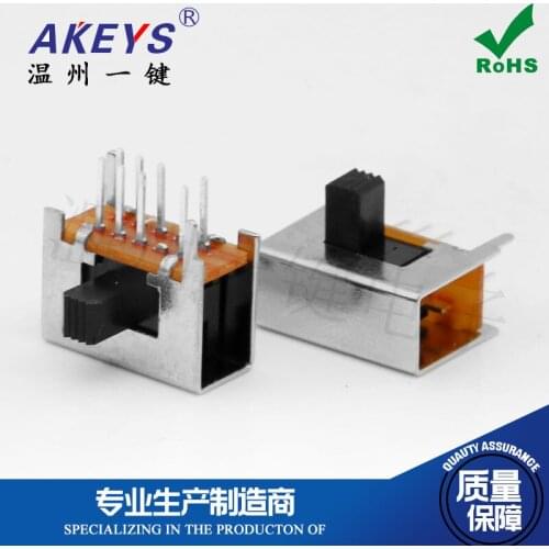 10pcs button toggle switch SK-23D13 horizontal 8 feet 2rows three/2 block side dial/sliding handle toy power socket 3/4/5/7mm