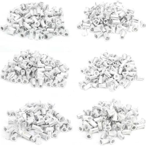 100Pcs Pull Riveting Nuts Aluminum Flat Head Vertical Hardware Accessories Fastener WJ-30045