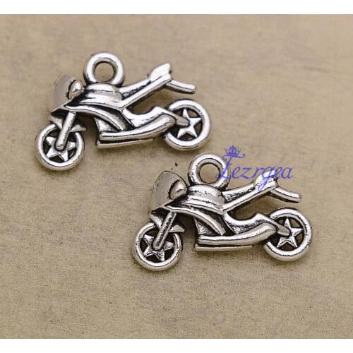 30pcs/lot--20x13mm, Antique silver plated Motorcycle Charms ,DIY supplies, Jewelry accessories