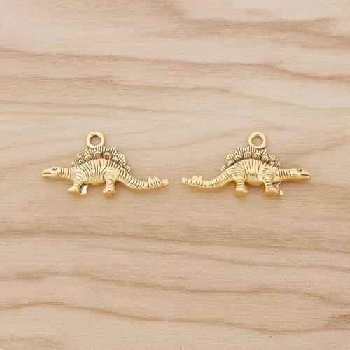30 Pieces Antique Gold Dinosaur Charms Pendants for DIY Necklace Bracelet Jewellry Making Findings 26x13mm