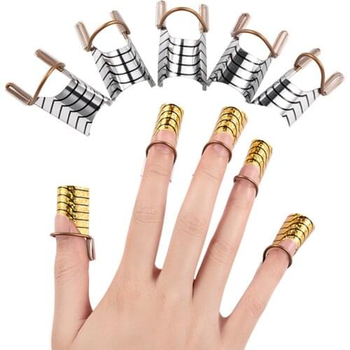 5/10Pcs Reusable UV Gel Acrylic Tip Women Profession Aluminum Nail Art Extension Guide Form Stencil Manicure Finger Rest Tools