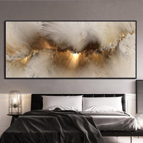 Grey yellow Cloud Abstract Oil Painting Think Independe Wall Picture For Living Room Canvas Modern Art Poster And Print