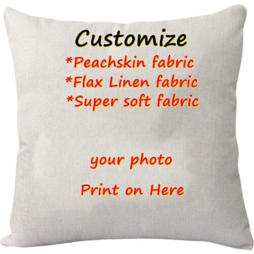 Ailihu 2021 Picture Custom Cushion Cover Flax Linen Peachskin Pillow Case Pet Photo Design Pillowslip Gift Home Pillow Cover