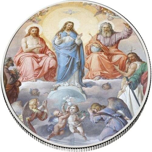 Bbirthday Souvenir Gifts Collectible 999.9 Silver Platd Metal Coin Jesus Crafts Coins Collectible Challenge Coin Home Decoration