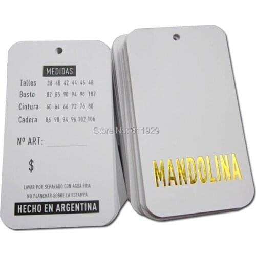 Free shipping customized paper hang tag/label/clothing tags/golden/silver printing swing tag/glossy paper tags 1000 pcs