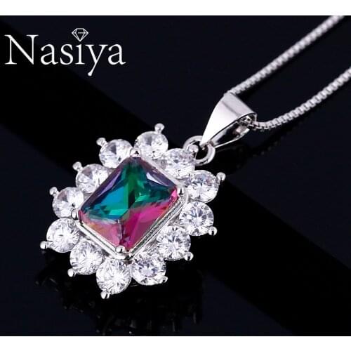 Brand Fashion Topaz Pendant Necklace For Women Solid 925 Silver Gemstone Jewelry Wedding Engagement Anniversary Birthday Daily