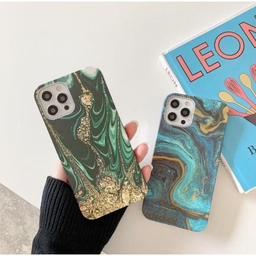 Bronzing Marble Pattern Phone Case for IPhone 12 Pro 11 7 8 Plus X XR XS Max Silicone TPU Back Cover for IPhone X Fundas Capa
