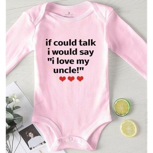 Children Jumpsuits Clothing for Babies Baby Girl Romper Printing Love Uncle Newborn Boy Winter Clothes Girls Infant