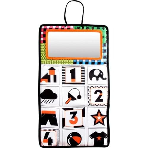 Baby Magic Mirror Toy Rearview Mirror Foldable Pendant Fun Decor Black And White Toy Haha Mirror Toy Fun For Babies Kid Exercise