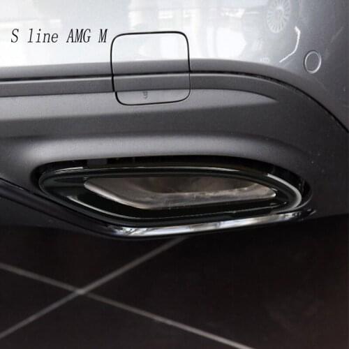 For Mercedes Benz C E B Class GLC X253 W205 W212 W213 CLA GLS GLE Car Accessories Exhaust Pipe Tail Cover Trim Styling Stickers
