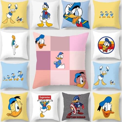 "Don"Donald Fauntleroy Duck Cartoon Pattern Cushion Cover for Household Pillowcase 45x45cm Christmas Decorations Children Gifts