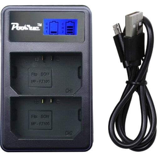 NP-FZ100 NPFZ100 NP FZ100 LCD display Dual Battery Charger for Sony NP-FZ100, BC-QZ1, Sony a9, a7R III, a7 III, ILCE-9