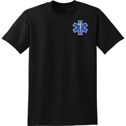 EMT EMS Emergency Medical Services Paramedic ROUND T-SHIRT T SHIRT BLACK