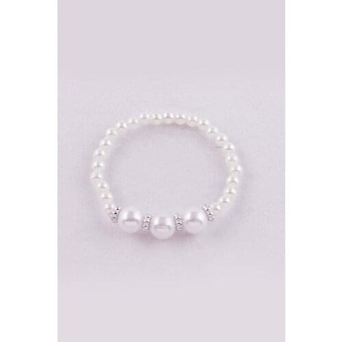 Flexible Girl Bracelet with Pearl Beads and Elastic