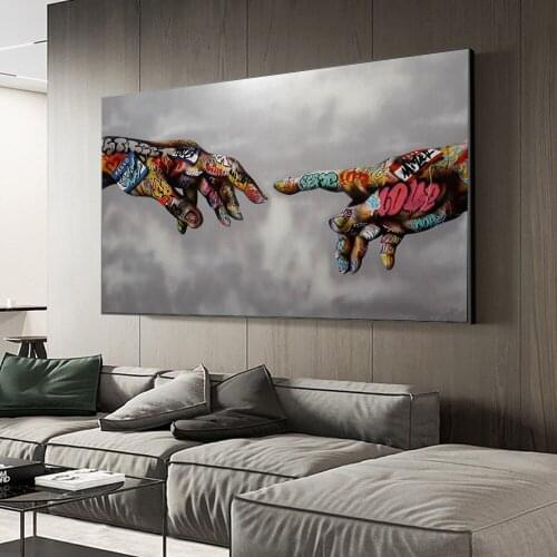 Graffiti Art Canvas Painting Street Art Hand Posters and Prints on Canvas Wall Art Picture for Living Room Home Design Decor