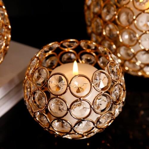 Crystal Bowl Shape Candle Holder Hollow Candelabros Candlesticks Holders Wedding Party Dinner Table Centerpieces Home Decors