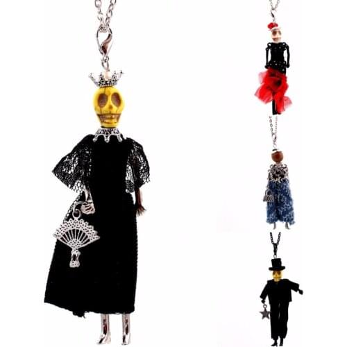 Handmade Doll Necklace Halloween Skull Necklace Long Chain Pendant New Style Fashion Jewelry For Women Accessories 2018
