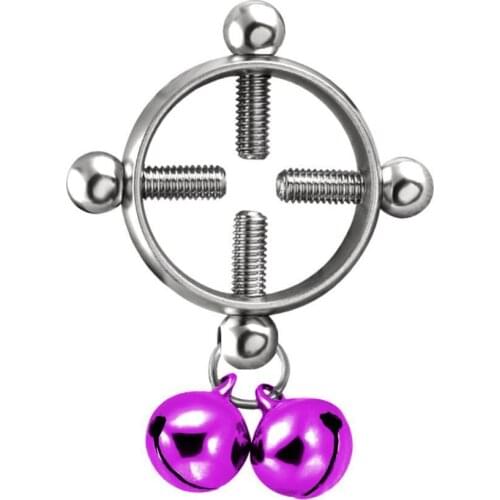 HOT SALES !!! 1Pc Lady Bell Screw Round Stainless Steel Nipple Ring No Piercing Erotic Jewelry