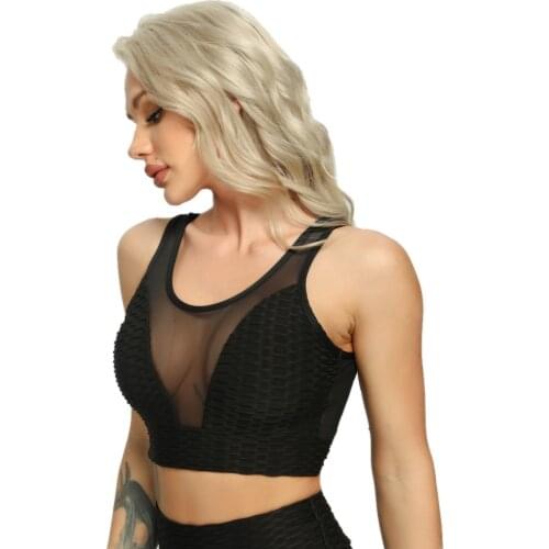 Hot Fitness Womens T-shirts Workout Sports Bra Yoga Vest Sexy Deep V Underwear Solid Quick Dry Running Gym Sports Bra 2021