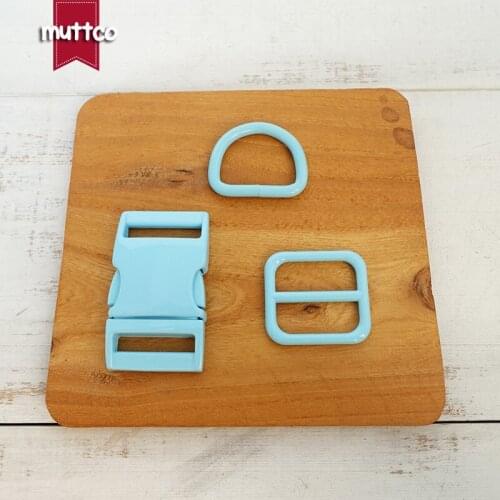 Metal buckle+adjust buckle+D ring) High quality DIY dog collar blue 25mm diy metal buckle zinc alloy adjust buckle set