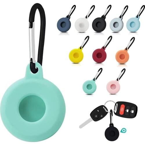 Mini Liquid Silicon Protective Case With hook for Airtags Waterproof Pet Baggage Anti Lost Sleeve Backpack Hanging Protect Cover