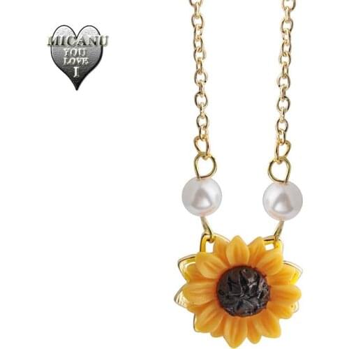 Necklace pearl largos rose gold sunflower cute necklaces for women undertale sevgili bridesmaid gift ofertas relampago jewlery