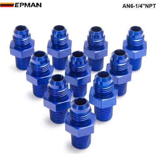 10PCS/LOT AN6-1/4''NPT Straight Male Oil Cooler Fuel Oil Hose Fitting Adapter AN6-1/4''NPT