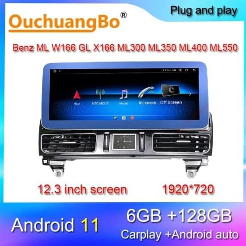 Ouchuangbo radio recorder for 12.3 inch Benz ML W166 GL X166 ML300 ML350 ML400 ML550 GL350 GL400 gps multimedia player stereo