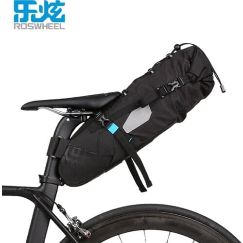 ROSWHEEL 10L 100% Waterproof Bike Bag Bicycle Accessories Saddle Bag Rear Tail Saddle Back Seat Bags for MTB Road Bike