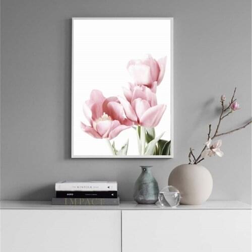 Nordic Decoration Home Art Poster Flower Canvas Painting Pink Peony Posters and Prints Living Room Home Modular Wall Pictures