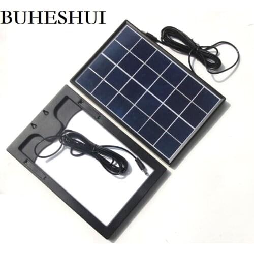 BUHESHUI 6W 6V Solar Cell Polycrystalline Solar Panel DIY Solar Power System For 3.7V Battery Charger Led Light DC 5521 Cable 3M
