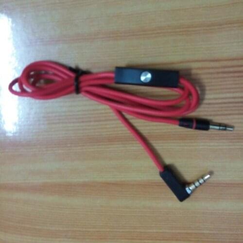 500pcs/lot 3.5mm Male to Male stereo audio AUX cable with Mic microphone and pause controller for headphone headsets