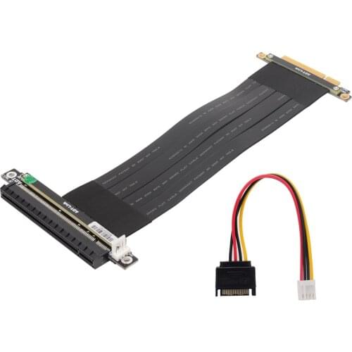 ADT-Link R83SF-PW PCI-E X8 to X16 Male to Female RTX 3060 ETH Mining Riser Extension Cable for X99 Server Dual CPU Motherboard
