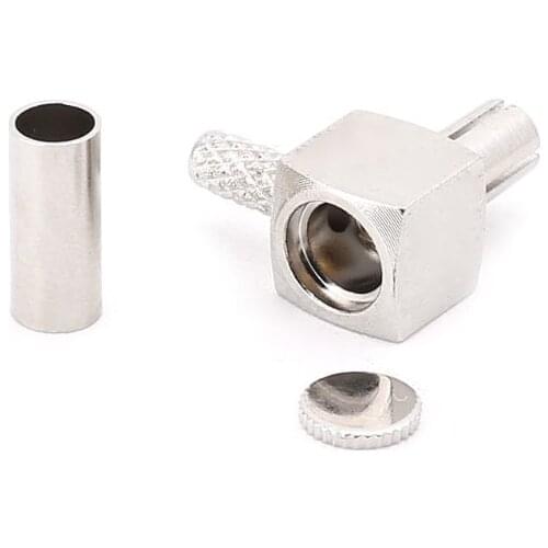 TS9 Male Plug RF Connector Right Angle 90 Degree Crimp Coaxial Adapter For RG174 RG316 LMR100 Cable