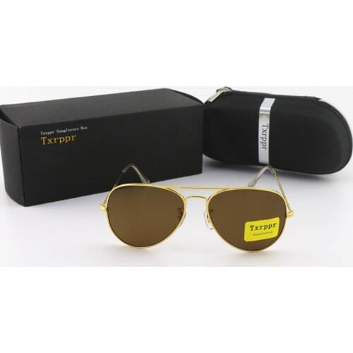 Txrppr Top quality Brown Glass lens designer brand Sunglasses women men vintage sun glasses oculos de sol