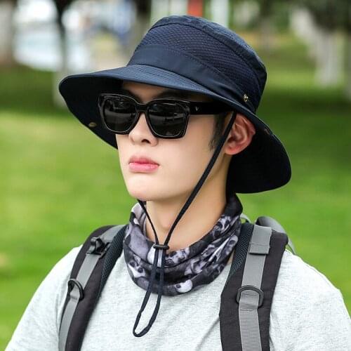 Universal Hollow Cool Mens Fisherman Hat Summer Sun Protection Fishing Hat Mountaineering Leisure Sun Hat Outdoor Beach Caps