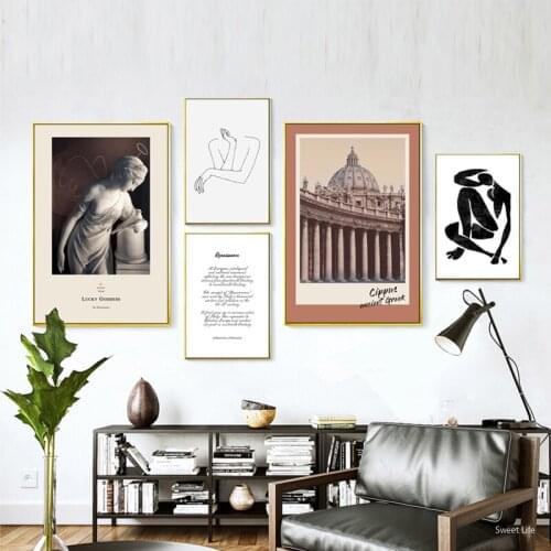 Vintage Roman Architecture Mattis Woman Renaissance Canvas Print Painting Poster Art Wall Picture for Modern Living Room Decor