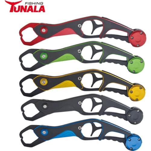 TUANALA Fishing Lip Gripper Grabber Grip with Lanyard Fish Holder Control Accessories Portable Lightweight Aluminium Alloy