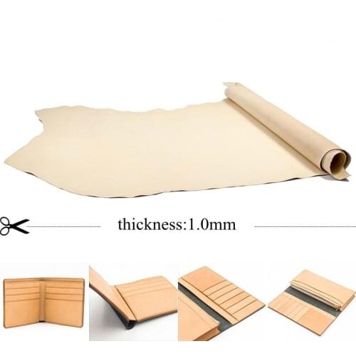 1.0mm leather good for making bags DIY material color plain easy for dye genuine leather wallet lining