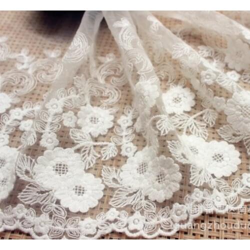 1 Meter Nigerian Lace Fabrics Embroidered Red Lace Trim High Quality DIY Craft Sewing Dress Clothing 18cm