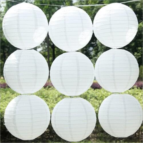 1pc 4- 6-8-10-12-14-16 Inch Festival Supplies White Chinese Paper Lanterns For Party and Wedding Decoration Hanging Paper Ball