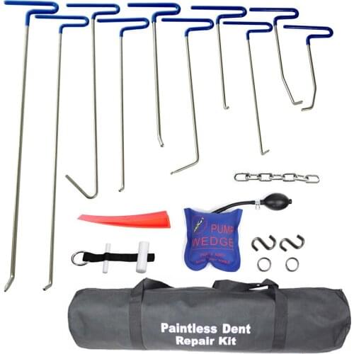 19pcs Rods Paintless Dent Repair Tool Set Removal Of Dents With Rods Hook Car Auto Body Dent Removal