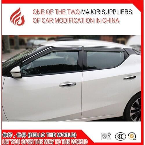 High quality 4 Piece Injection molding trim vent shade rain sun wind deflector window visor for Lannia 2016