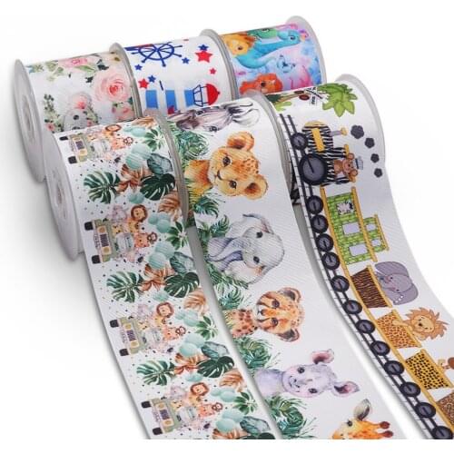 Choshim accessories 10 Yards Per Size Animals Ribbon Printed Grosgrain Ribbon DIY Bow Bag Material 57055