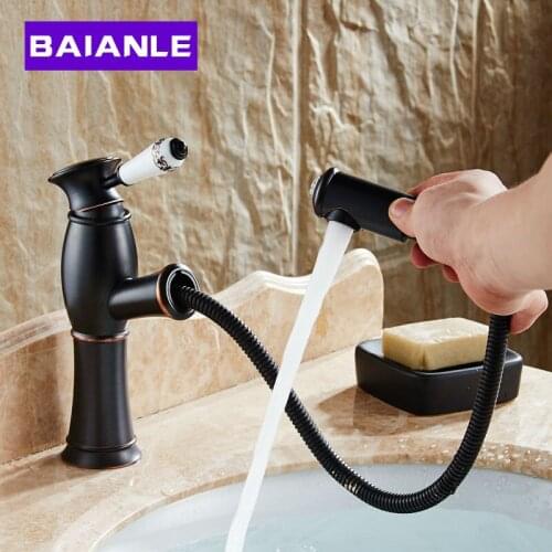 BAIANLE Pull-out Bath Mixers With Shower Head