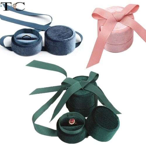 Velvet Ring Display Box High Quality Ring Box Pendant Jewellry Store Gift Holder Packaging Box Earring Necklace Holder 1PC