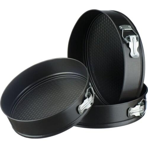 Free Shipping Supreme Non Stick Set of 3 Round Springform Pan with Loose Base Cake Baking Tin Interlocking Bakeware (00178)