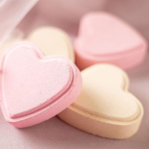 Heart Bubble Bath Bomb Natural Fizzy for Women Moisturizes Dry Sensitive Skin. Releases Color, Scent, and BubblesJu18 21