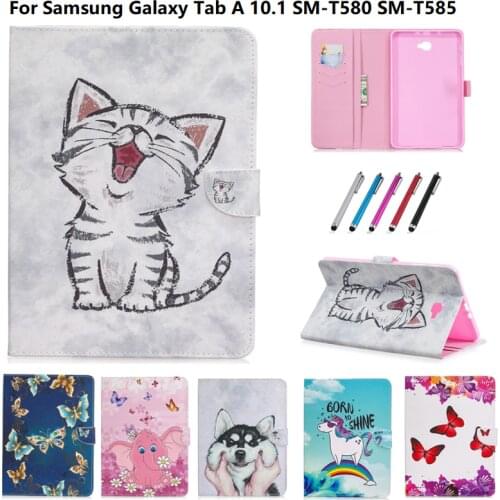 Cartoon Cover For Samsung Galaxy Tab A A6 10 1 2016 SM-T585 SM-T580 Tablet Coque 10.1 Cat Unicorn Tab A 6 10.1 T580 T585 Case